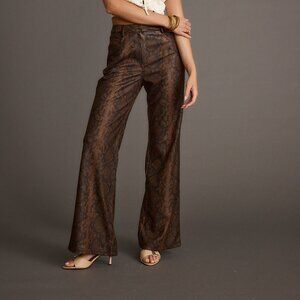 12th Tribe Viper Room Snake Print Vegan Leather Pants Size SS